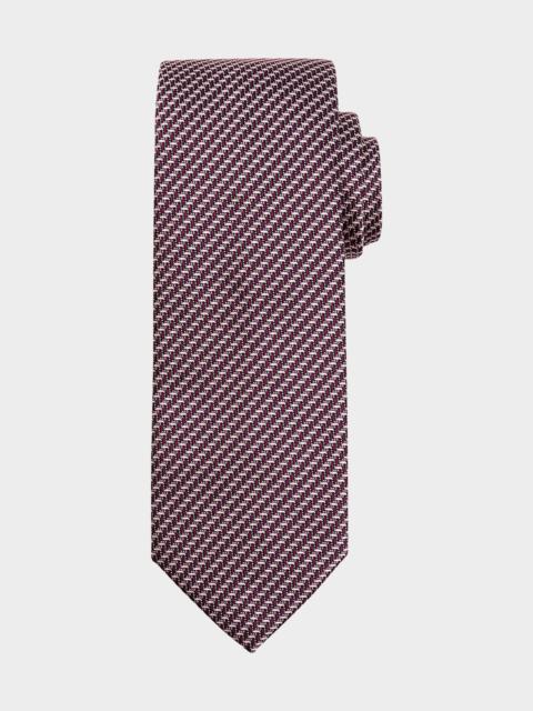 Brioni Men's Bicolor Chevron Silk Tie