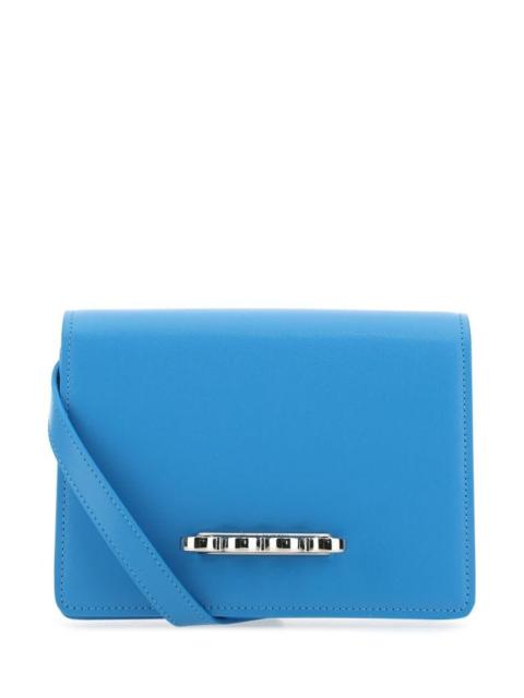 ALEXANDER MCQUEEN Light-Blue Leather The Four Ring Clutch