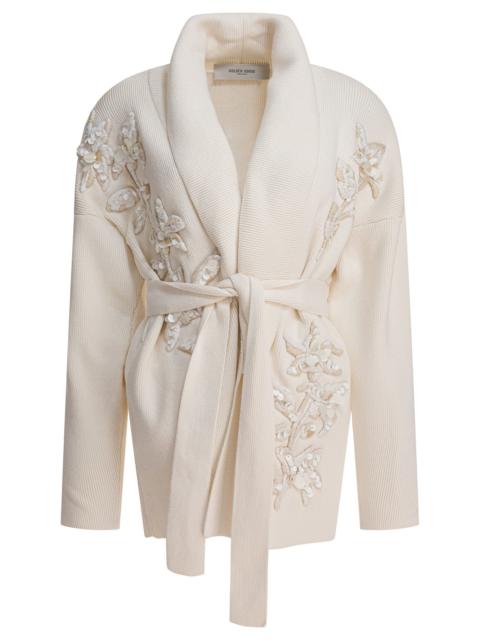 Golden Goose Cardigan With Floral Embroidery