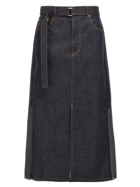 Sacai Women Pleated Denim Skirt