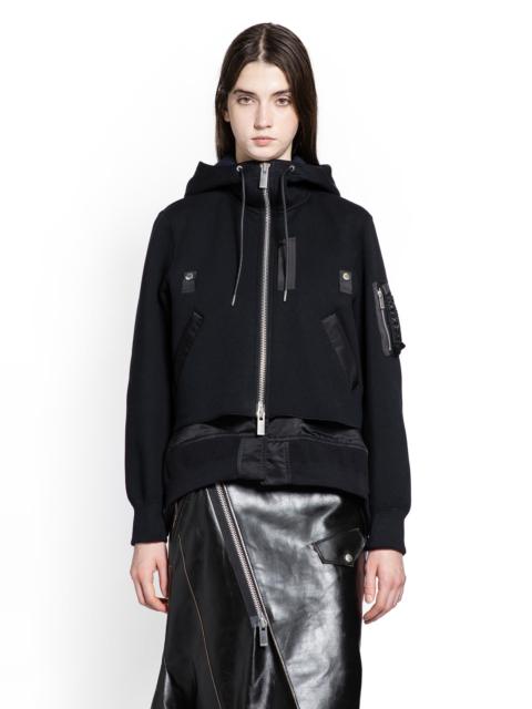 sacai Sponge Sweat X Nylon Twill Hoodie