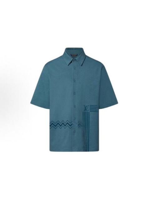 Louis Vuitton Louis Vuitton LV Flocked Logo-Print Short-Sleeve Knit Shirt