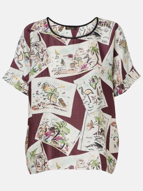 Loro Piana Rosemary printed silk top