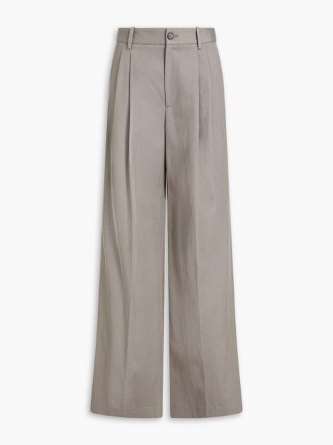 NILI LOTAN Flavie cotton and linen-blend twill wide-leg pants