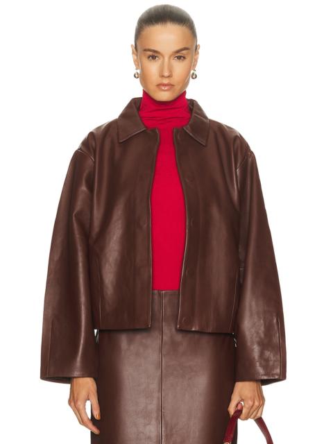 ST. AGNI Leather Cocoon Jacket