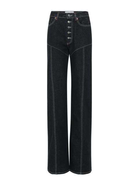 Marine Serre Moon Laser Denim Flare Jeans