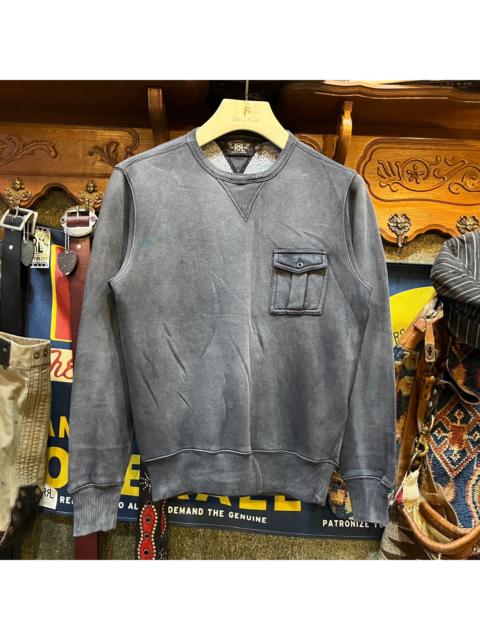 RRL by Ralph Lauren RRL Ralph Lauren Grandad Collar Knit Sweatshirt