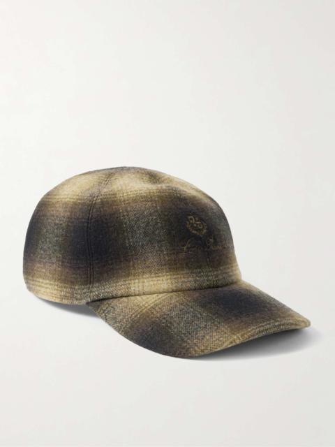 Logo-Embroidered Checked Wool and Cashmere-Blend Flannel Baseball Cap