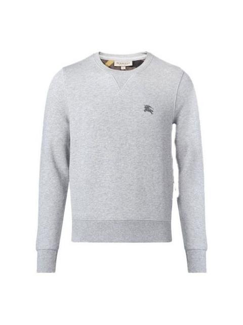 Burberry Men's Burberry Embroidered Horse Riding Round Neck Pullover Gray 39297581