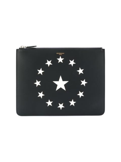 star printed clutch