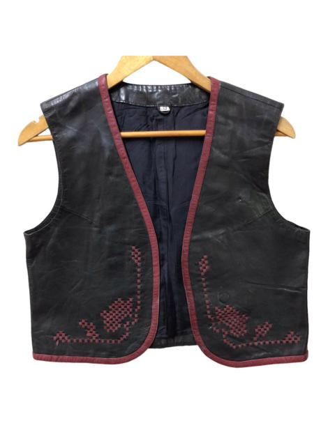 Japanese Brand - Vintage mylene leather vest jacket