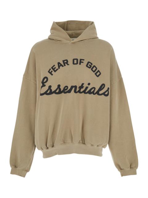 ESSENTIALS Fear Of God Men Hoodie 'Training 90'S Hoodie Essentials' Beige With Fixed Hood In Cotton For Men