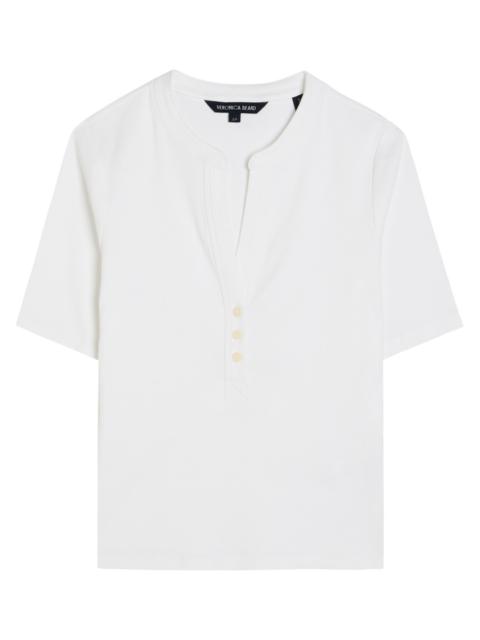 VERONICA BEARD Veronica Beard Reubian Ribbed Stretch-cotton top