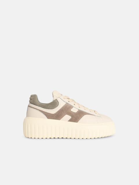 HOGAN 'H-STRIPES' BEIGE LEATHER SNEAKERS