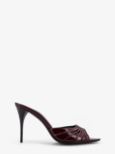 SAINT LAURENT Saint Laurent Babylone 90 Bordeaux Leather Sandals