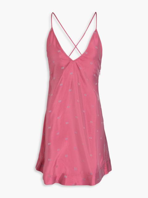 GANNI Jacquard mini slip dress