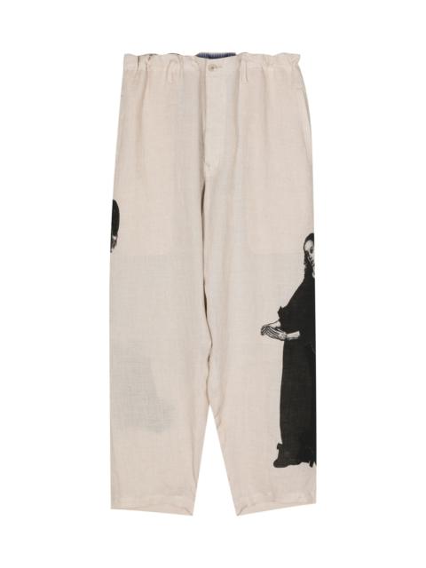 Yohji Yamamoto U-LADY PRINT TAPERED TROUSERS