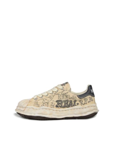 Maison MIHARAYASUHIRO BALAKEY GRAFFITI LOW CANVAS / WHT