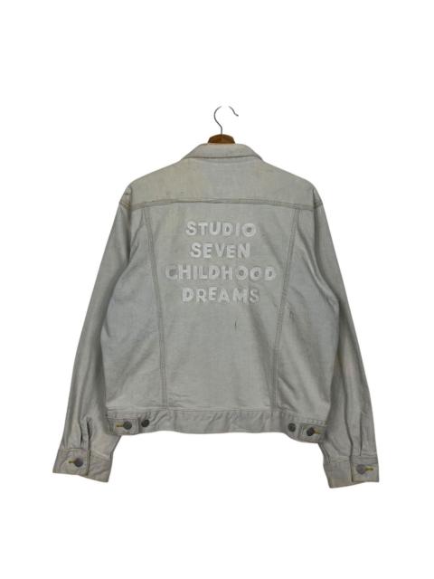 Other Designers STUDIO SEVEN Embroidered Logo Washed Denim Jacket #2829-C128