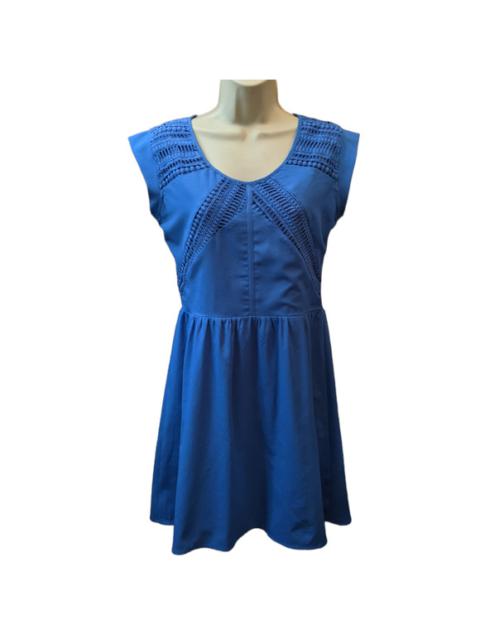 Other Designers Emmelee for F.C. - Emmelee Blue Crocheted Lace Panel Cap Sleeve Dress Size Medium