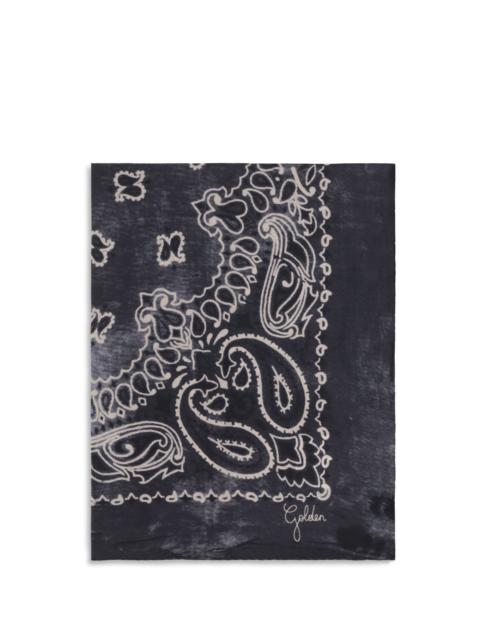 Golden Goose Golden Goose Golden Paisley Silk Scarf Anthracite