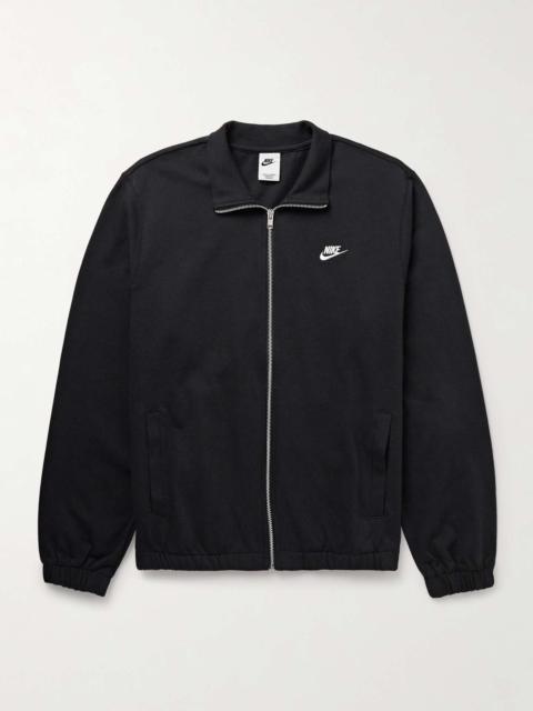 Club Logo-Embroidered Cotton-Jersey Zip-Up Sweatshirt