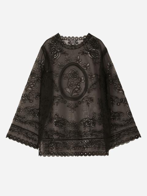 Dolce & Gabbana Crinoline A-line dress with inlay embellishment