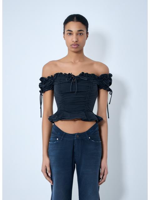 BALENCIAGA Balenciaga Women Gathered Cropped Top