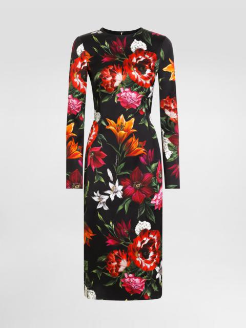 Dolce & Gabbana Printed fitted satin dress