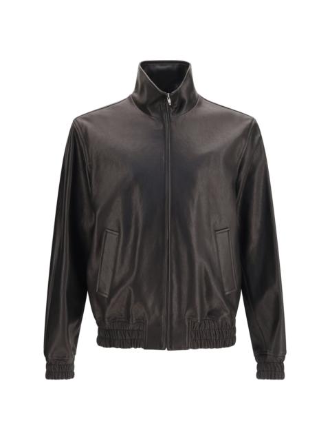Valentino Valentino Leather Zip Jacket Nero Men
