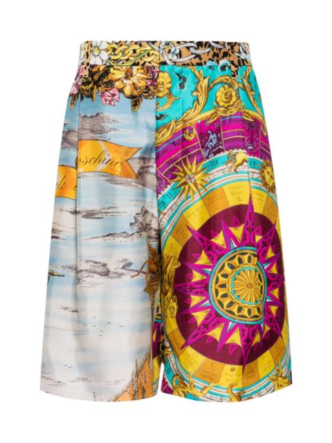 Moschino GRAPHIC-PRINT SILK SHORTS
