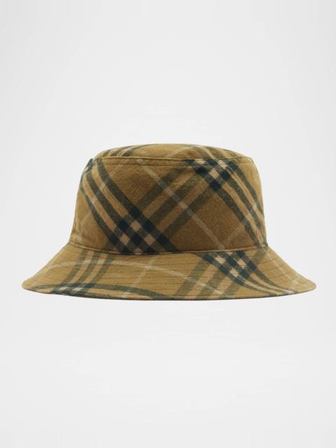 Twill Check-Print Bucket Hat