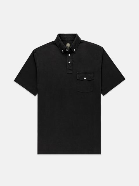 J. PRESS BLACK BUTTON DOWN COLLAR POLO SHIRT