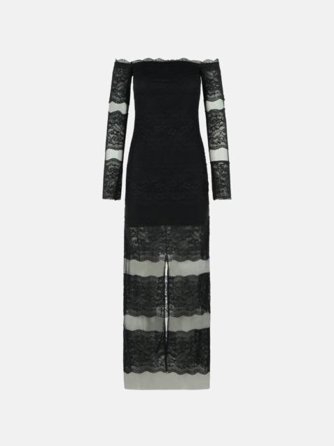 Blumarine LONG DRESS IN BLACK STRETCH NYLON