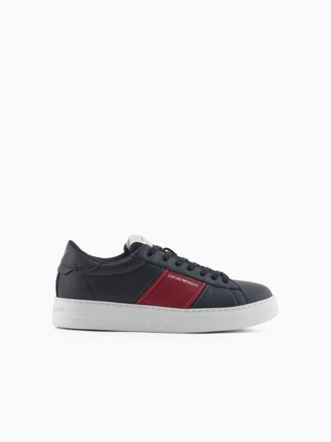 EMPORIO ARMANI Leather sneakers with logo detail