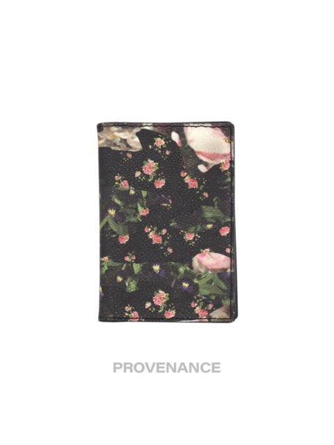 Givenchy Givenchy Card Holder Wallet - Floral Black Leather