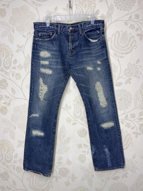 Distressed Denim - Ripped Distressed A.G. Plus Denim Jeans Japanese