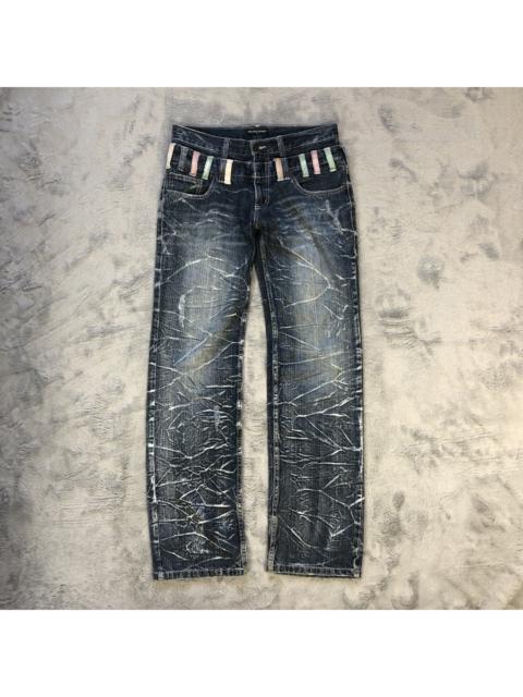 Other Designers Japanese Brand - NYLOUS DESIGN LIMITED EDITION DOUBLE WAIST JEANS #5982-216