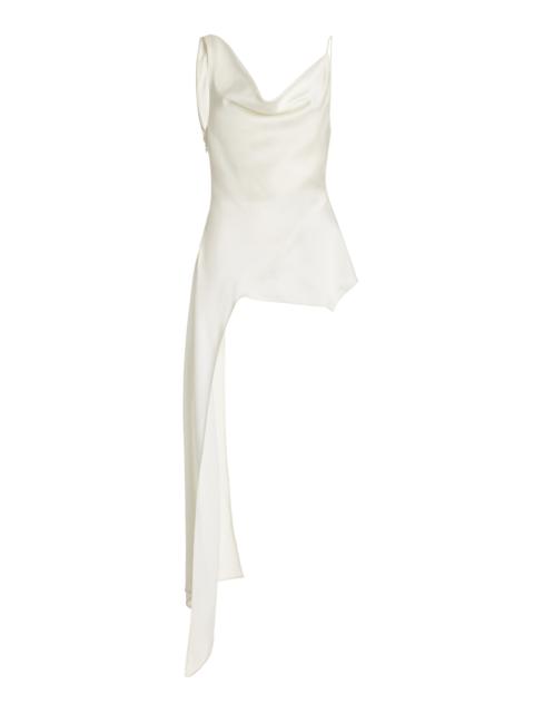 SIMKHAI Ronnie Asymmetric Satin Top ivory