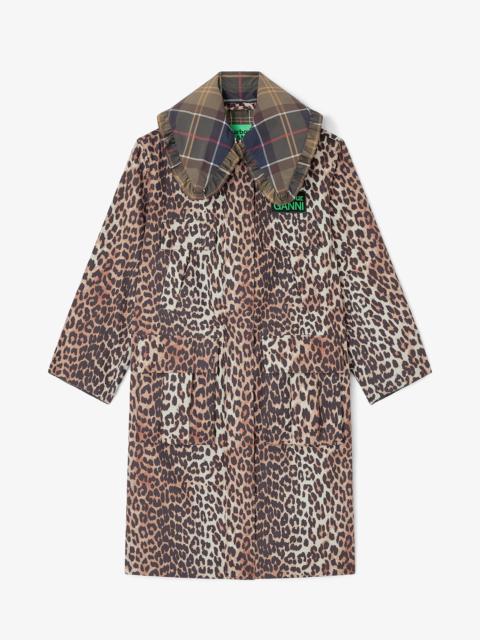 GANNI LONG COAT IN LEOPARD