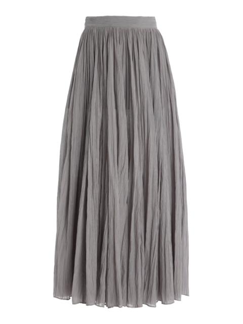 TOTEME Crinkled Plissé Cotton-Blend Skirt grey