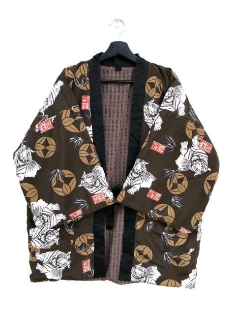 Other Designers Kimono Japan Dragon - Japanese Quilted Kimono White Tiger Print Noragi Traditional