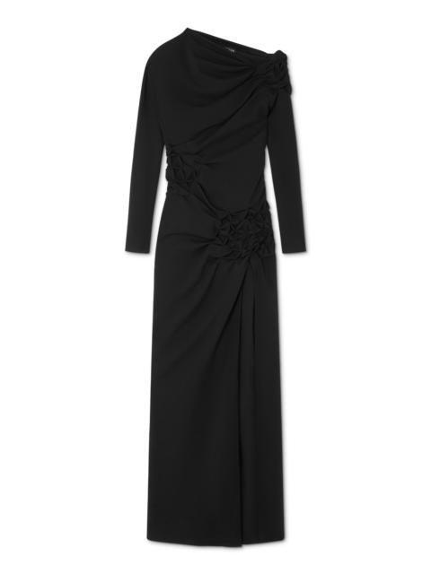 Draped Stretch-Knit Maxi Dress black