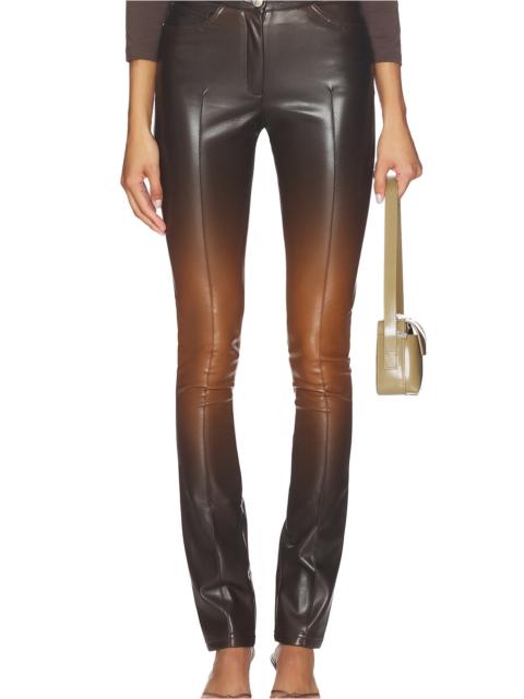 GCDS Zippers Faded Faux Leather Skinny Pant