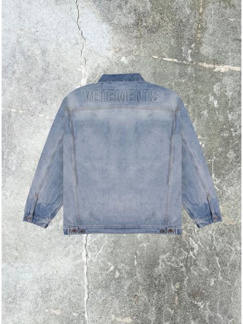 VETEMENTS Blue Embossed Denim Jacket