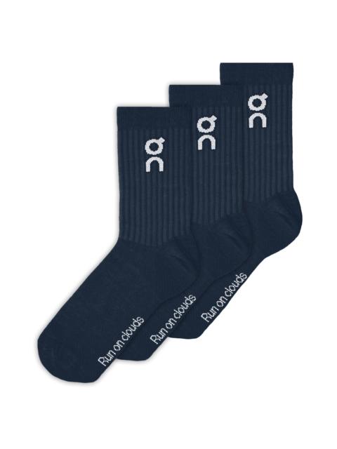 On Logo Organic Cotton Crew Socks in Navy at Nordstrom