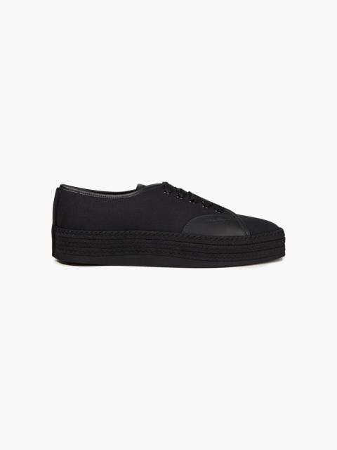 FERRAGAMO Leather-trimmed canvas platform espadrille sneakers