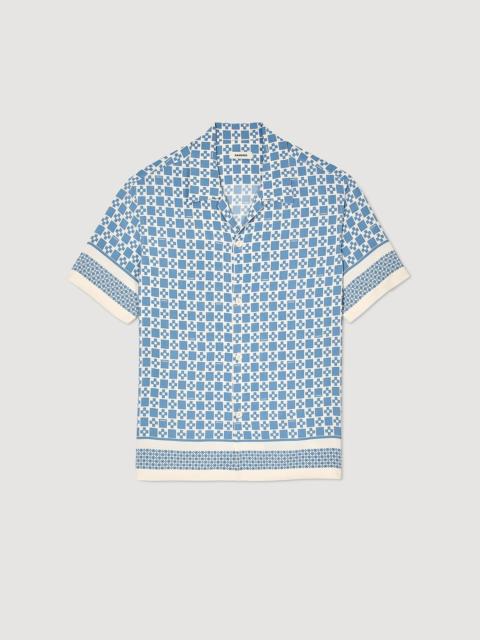 Sandro SQUARE CROSS MOTIF FLOWING SHIRT