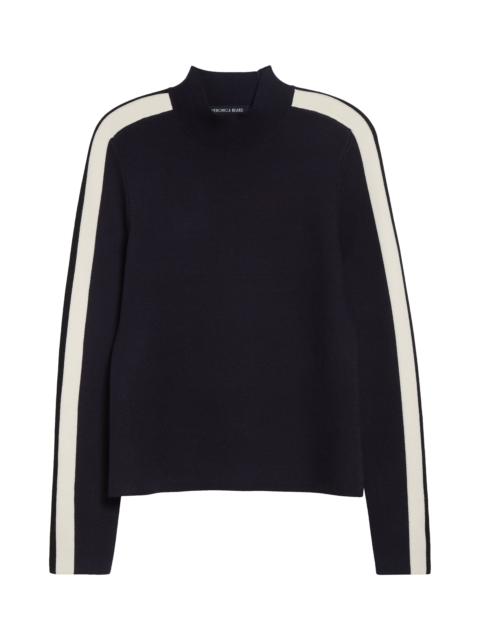 VERONICA BEARD Veronica Beard Asante Side Stripe Sweater in Navy at Nordstrom