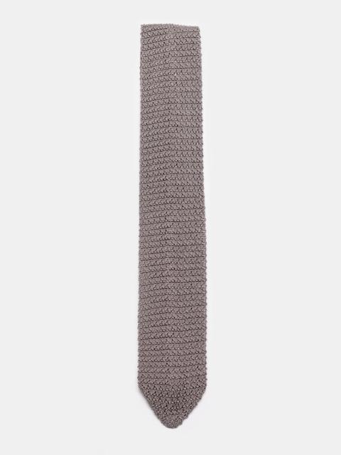 mfpen Formal Tie in Grey Open Knit
